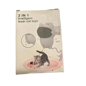 Cat teaser Toy Auto Laser wand feather 2 in 1 Kitten training Interactive Indoor